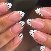 Polka dot French gel manicure